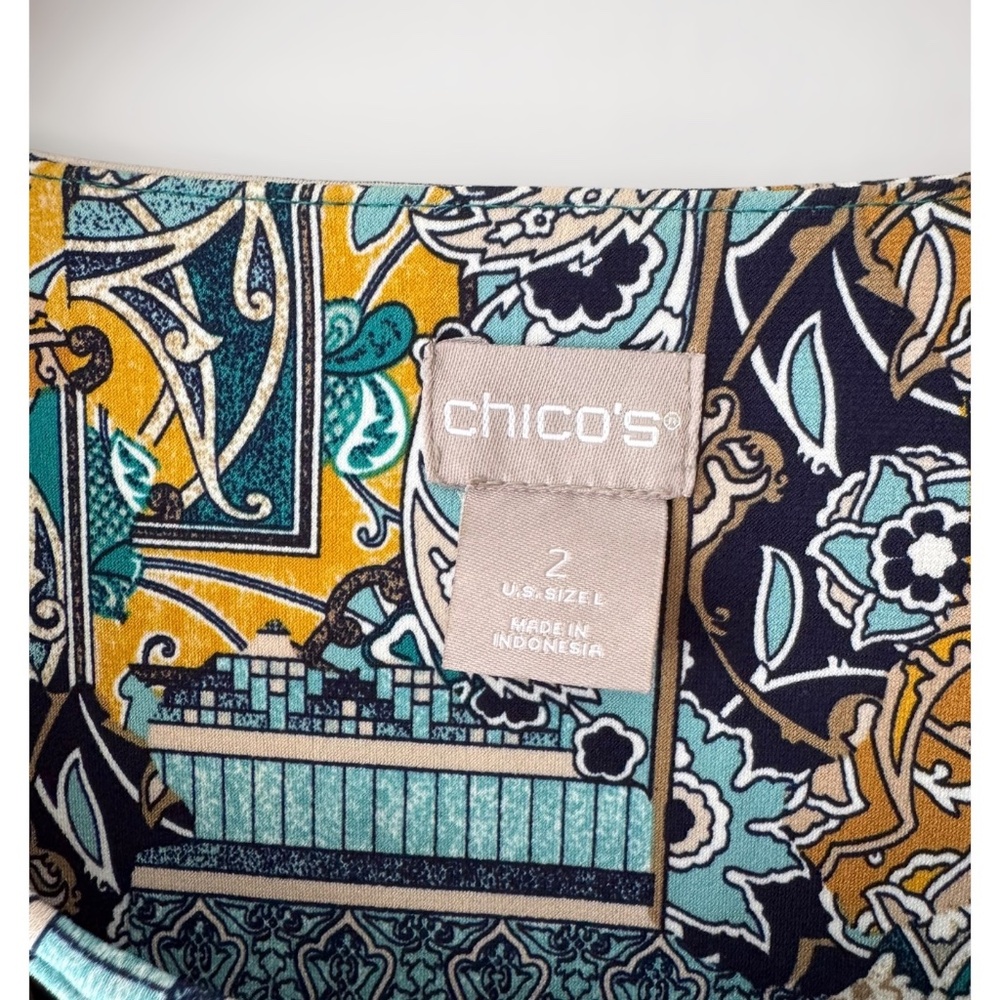 Chico's Women's Multicolor Patchwork Print Beaded… - image 6